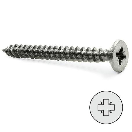 TORNILLO ROSCA MADERA CABEZA PLANA POZIDRIV INOXIDABLE DIN 7505-A LARGO 16MM DIÁMETRO 3.5MM (CAJA 2000)