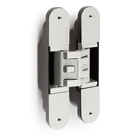 BISAGRA INVISIBLE KUBICA K5080 CROMO SATINADO  ZAMAK. PATENTADA. 80KGS/2B. (CAJA 12)