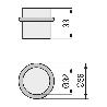 TOPE PUERTA ADH.METACRILATO CILÍNDRICO G/NEG 32X33MM B90180H