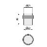 TOPE PUERTA 1069 INOXIDABLE. DIAMETRO 22 MM. ALTURA 30 MM. ACERO INOXIDABLE