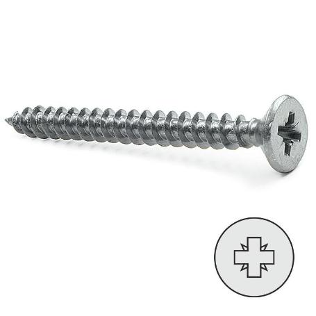 TORNILLO ROSCA MADERA CABEZA PLANA POZIDRIV ZINCADO DIN 7505-A LARGO 55MM DIÁMETRO 5MM (CAJA 200)