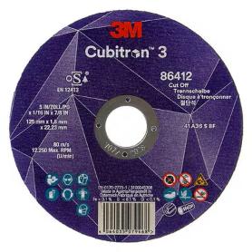 DISCO CORTE INOXIDABLE 3M CUBITRON 3 125X1X22