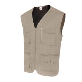 CHALECO MULTIBOLSILLOS CARPINTERO TALLA S-XXL COLOR ROPA COLOR BEIGE TALLA L