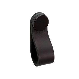 TIRADOR COLGANTE PIEL MODELO FLEXA 22X70 ACABADO NEGRO - NEGRO DIST. AGUJERO COLGANTE 22X70