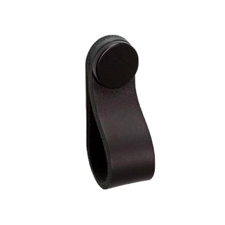 TIRADOR COLGANTE PIEL MODELO FLEXA 22X70 ACABADO NEGRO - NEGRO DIST. AGUJERO COLGANTE 22X70