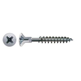 TORNILLO ROSCA MADERA CABEZA PLANA CON ORIFICIO PARA TAPON POZIDRIV ZINCADO LARGO 50NM DIÁMETRO 4.5MM (CAJA 1000)