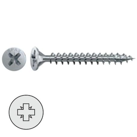 TORNILLO ROSCA MADERA CABEZA PLANA POZIDRIV SPAX WIROX A3J LARGO 60MM DIÁMETRO 4.5MM (CAJA 500)