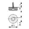 DESLIZANTE PTFE CON TORNILLO ACABADO GRIS MODELO CRATE Ø DIÁMETRO Ø30 (CAJA 200)
