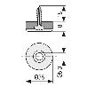 DESLIZANTE PTFE CON TORNILLO ACABADO GRIS MODELO CRATE Ø DIÁMETRO Ø38 (CAJA 100)