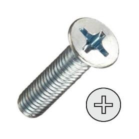 TORNILLO ROSCA METAL CABEZA PLANA DIN 965 ZINCADO METRICA M-4 LARGO 25MM (CAJA 1000)