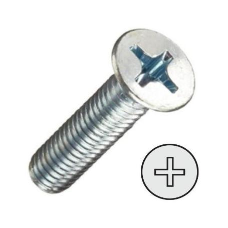 TORNILLO ROSCA METAL CABEZA PLANA DIN 965 ZINCADO METRICA M-6 LARGO 60MM (CAJA 200)