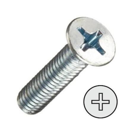 TORNILLO ROSCA METAL CABEZA PLANA DIN 965 ZINCADO METRICA M-8 LARGO 60MM