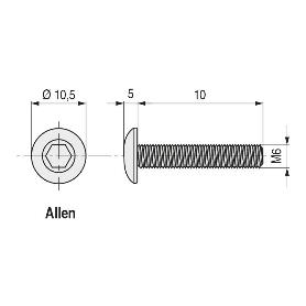 TORNILLO ROSCQA METAL ALLEN ISO 7380 NEGRO METRICA M-8 LARGO 25MM