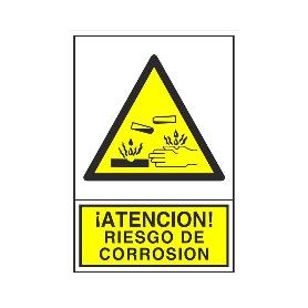 SEÑAL 354 PLAST.295X210 RIESGO CORROSION ­ATENCION! RIESGO DE CORROSION