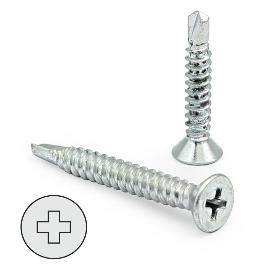 TORNILLO BROCA ROSCA CHAPA CABEZA PLANA DIN 7504-P INOXIDABLE LARG.R/CHAPA 19MM Ø ROSCA CHAPA 3.5MM (CAJA 1000)