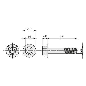 TORNILLO HEXAGONAL GRAFILADO 6921 ZINCADO. ELEGIR MÉTRICA Y LONGITUD. METRICA M-6 LARGO 30MM