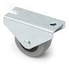 RUEDA FIJA ARANA ARO DE GOMA GRIS Ø30 H33 SOPORTE DE ACERO ZINCADO. 46X22. (CAJA 700)