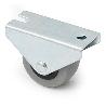 RUEDA FIJA ARANA ARO DE GOMA GRIS Ø30 H33 SOPORTE DE ACERO ZINCADO. 46X22. (CAJA 700)