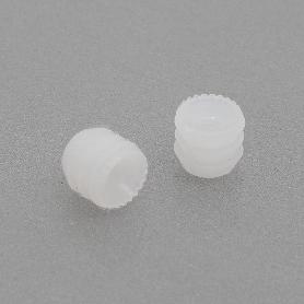 TUERCA NYLON BLANCO COTO M4 D8X8 PARA TALADRO 8MM. SIN RANURA EN LA CABEZA.