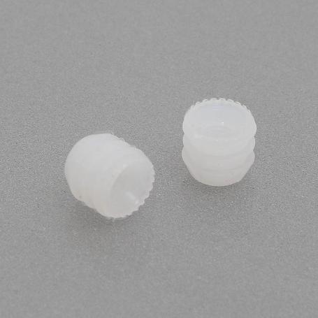 TUERCA NYLON BLANCO COTO M4 D8X8 PARA TALADRO 8MM. SIN RANURA EN LA CABEZA.