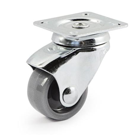 RUEDA GIRATORIA RODA ARO DE PLASTICO GRIS. DIAMETRO Ø40. PLÁSTICO ZINCADO