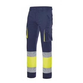 PANTALON ALTA VISIBILDAD  BICOLOR 100%ALGODON VARIOS COLORES TALLA S-XXL ALTA VISIBILID AMRILLO MARINO TALLA M
