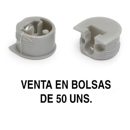 SOPORTE CAZOLETA LUNA (50 UNIDADES) ACABADO GRIS