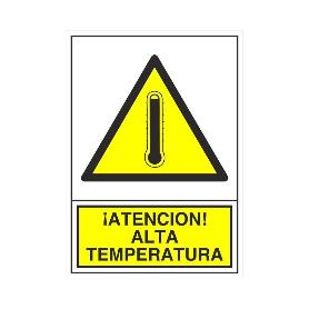 SEÑAL 376 PLAST.295X210ATENC.ALTA/TEMP ATENCION ALTA TEMPERATURA