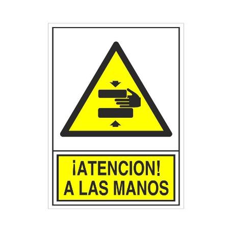 SEÑAL 397 PLAST.295X210 ATENC.MANOS ATENCION A LAS MANOS