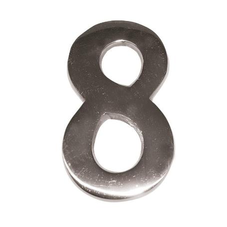 NÚMEROS PARA PUERTA DEL 1 AL 9. 10CM. ELEGIR NÚMERO Y ACABADO. NÚMERO OCHO ACABADO NÍQUEL MATE