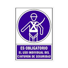 SEÑAL 613 PLAST.295X210OBL.USO.CINT.SEG ES OBLIG.USO INDIVIDUAL CINTURON SEGURIDAD