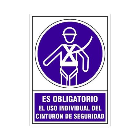 SEÑAL 613 PLAST.295X210OBL.USO.CINT.SEG ES OBLIG.USO INDIVIDUAL CINTURON SEGURIDAD
