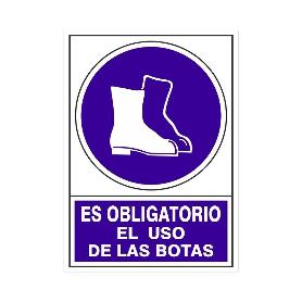 SEÑAL 602 PLAST.295X210 OBLI.USO BOTAS ES OBLIGATORIO EL USO DE LAS BOTAS