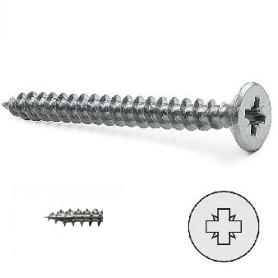 TORNILLO ROSCA MADERA CABEZA PLANA RS-FIX POZIDRIV ZINCADO LARGO 60MM R/PARCIAL DIÁMETRO 4.5MM (CAJA 200)