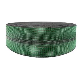 ROLLO 100 METROS DE CINCHA ELÁSTICA VERDE ELASTICIDAD 50% ANCHO CINCHA 60