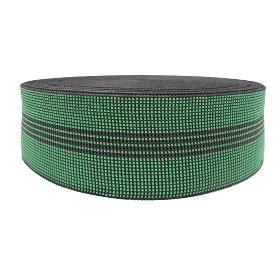 ROLLO 100 METROS DE CINCHA ELÁSTICA VERDE ELASTICIDAD 40% ANCHO CINCHA 60