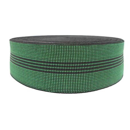 ROLLO 100 METROS DE CINCHA ELÁSTICA VERDE ELASTICIDAD 40% ANCHO CINCHA 60
