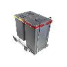 CUBO BASURA ECOFIL ACABADO ANTRACITA CONTENEDORES 1X24L Y 2X8L