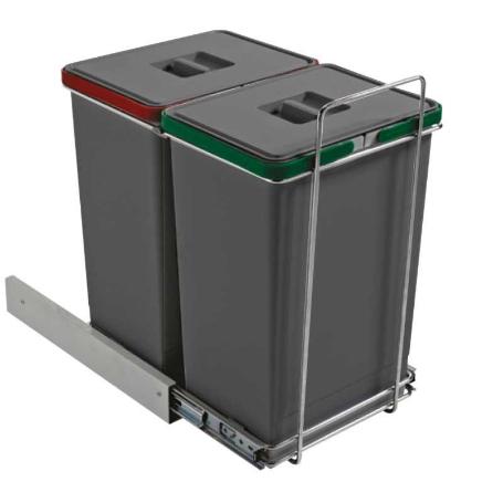 CUBO BASURA ECOFIL ACABADO ANTRACITA CONTENEDORES 2X24L