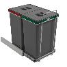 CUBO BASURA ECOFIL ACABADO ANTRACITA CONTENEDORES 2X24L