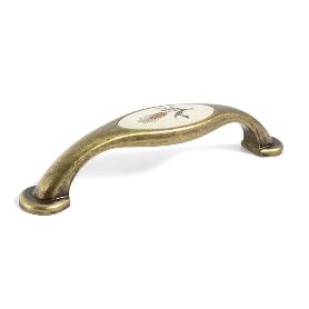 TIRADOR Y POMO MODELO OASIS PORCELANA ACABADO MARFIL / BRONCE ACABADO BRONCE DISTANCIA 128