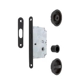 KIT CIERRE PUERTA CORREDERA RED. NEGRO MATE  Ø56 EXTERIOR, D48 INTERIOR.