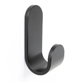 PERCHA TOK 40X100X47 NEGRO MATE  CON ADHESIVO 3M. RESISTENCIA 5KGS.