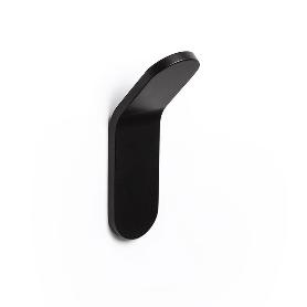 PERCHA TIK 25X80X30 NEGRO MATE  CON ADHESIVO 3M. RESISTENCIA 3KGS.