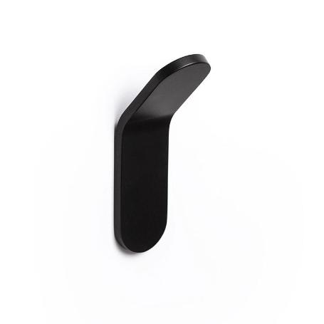 PERCHA TIK 25X80X30 NEGRO MATE  CON ADHESIVO 3M. RESISTENCIA 3KGS.