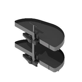BANDEJA EXTRAÍBLE PARA MÓDULO RINCONERO. MODELO NOVA FLAT DOLPHIN-I. ACABADO ANTRACITA. MANO IZQUIERDA PUERTA 450