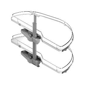 BANDEJA DESLIZANTE MODELO DOLPHIN-I ACABADO CROMO/BLANCO MANO IZQUIERDA PUERTA 450