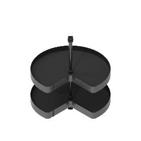 BANDEJA GIRATORIA 270º MODELO NOVA FLAT ACABADO ANTRACITA REGULACIÓN 630-730MM Ø DIÁMETRO Ø810
