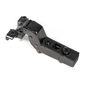 BISAGRA PUMA CLIP CAM  APERTURA 105º PARA PUERTAS DE PERFIL ALUMINIO ACABADO GRAFITO CIERRE AMORTIGUADO CODO SUPERA