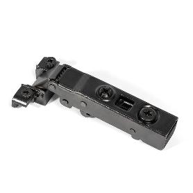 BISAGRA PUMA CLIP CAM  APERTURA 105º PARA PUERTAS DE PERFIL ALUMINIO ACABADO GRAFITO CIERRE AMORTIGUADO CODO RECTO
